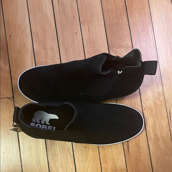 New Sorel Out N About Slip-On Wedge Shoe II Black Boots - Picture 8 of 14